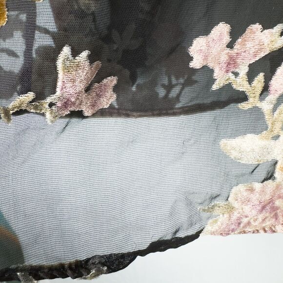 A New Day Floral Velvet Burnout Mesh Pullover Womens Large Sheer Whimsigoth - Picture 11 of 14